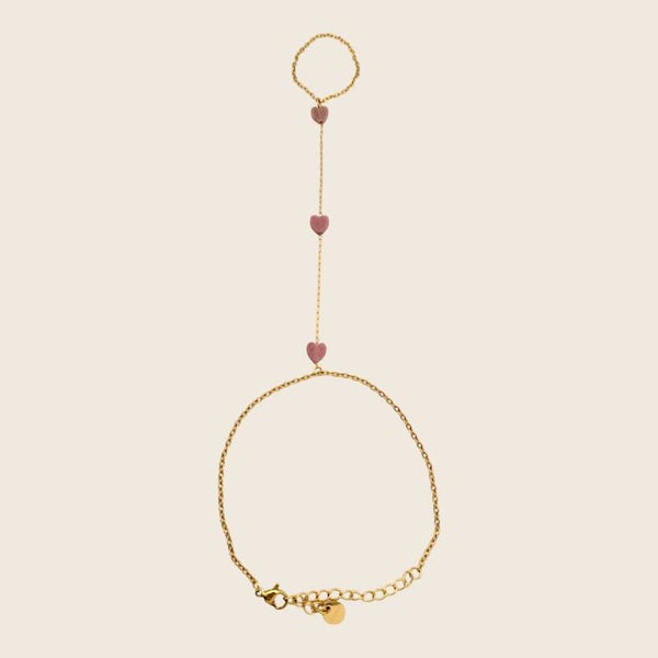 Hand Chain Blush Hearts