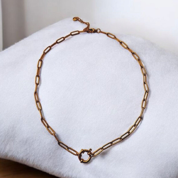 Basis ketting paperclip ribbel hang on (Type 2)