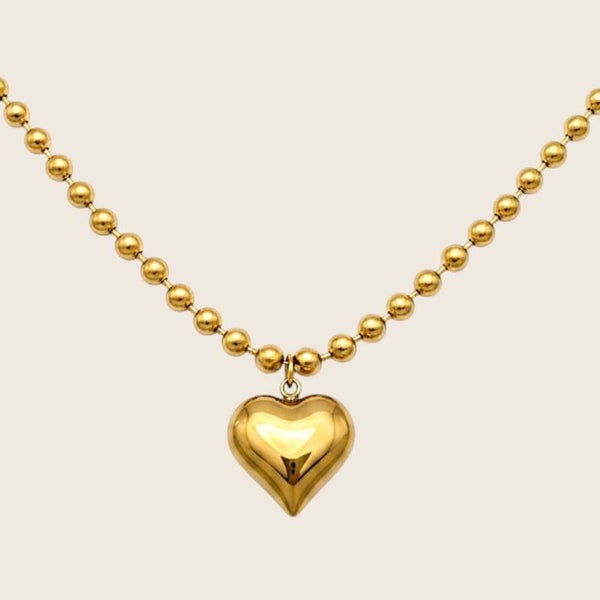 Golden Bubble Heart Necklace