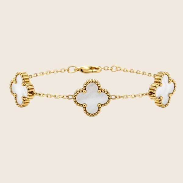 Klaver Armband Wit