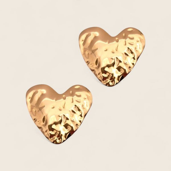 Liquid Gold Heart Studs