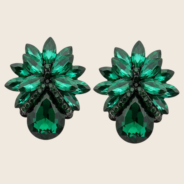 Lotus Emerald Studs