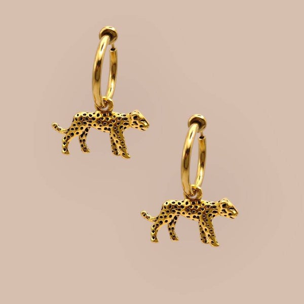 Clip oorbellen Panter