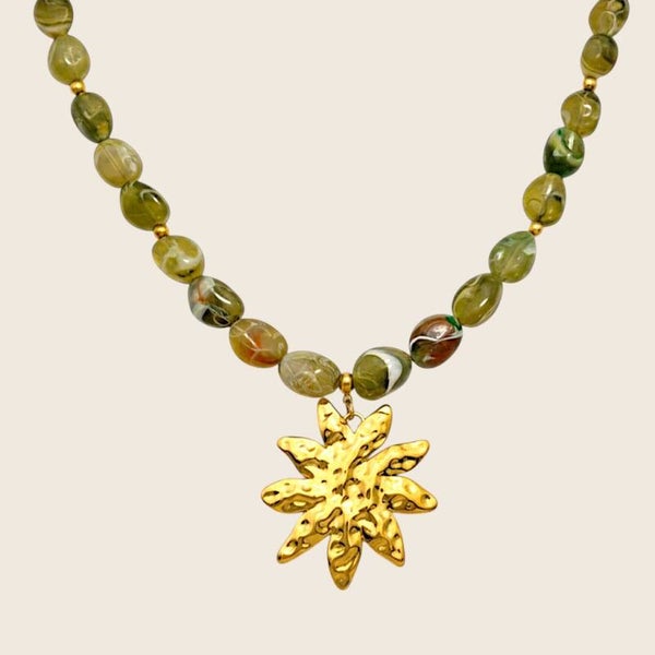 Olive Sunburst Necklace