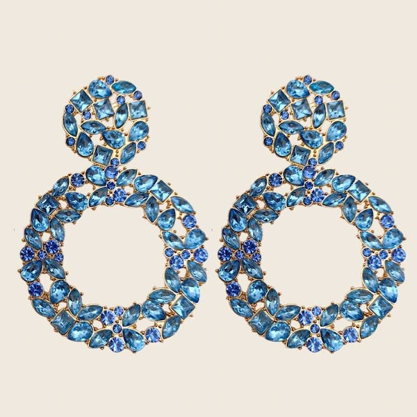 Oorbellen Circle Blue Blush
