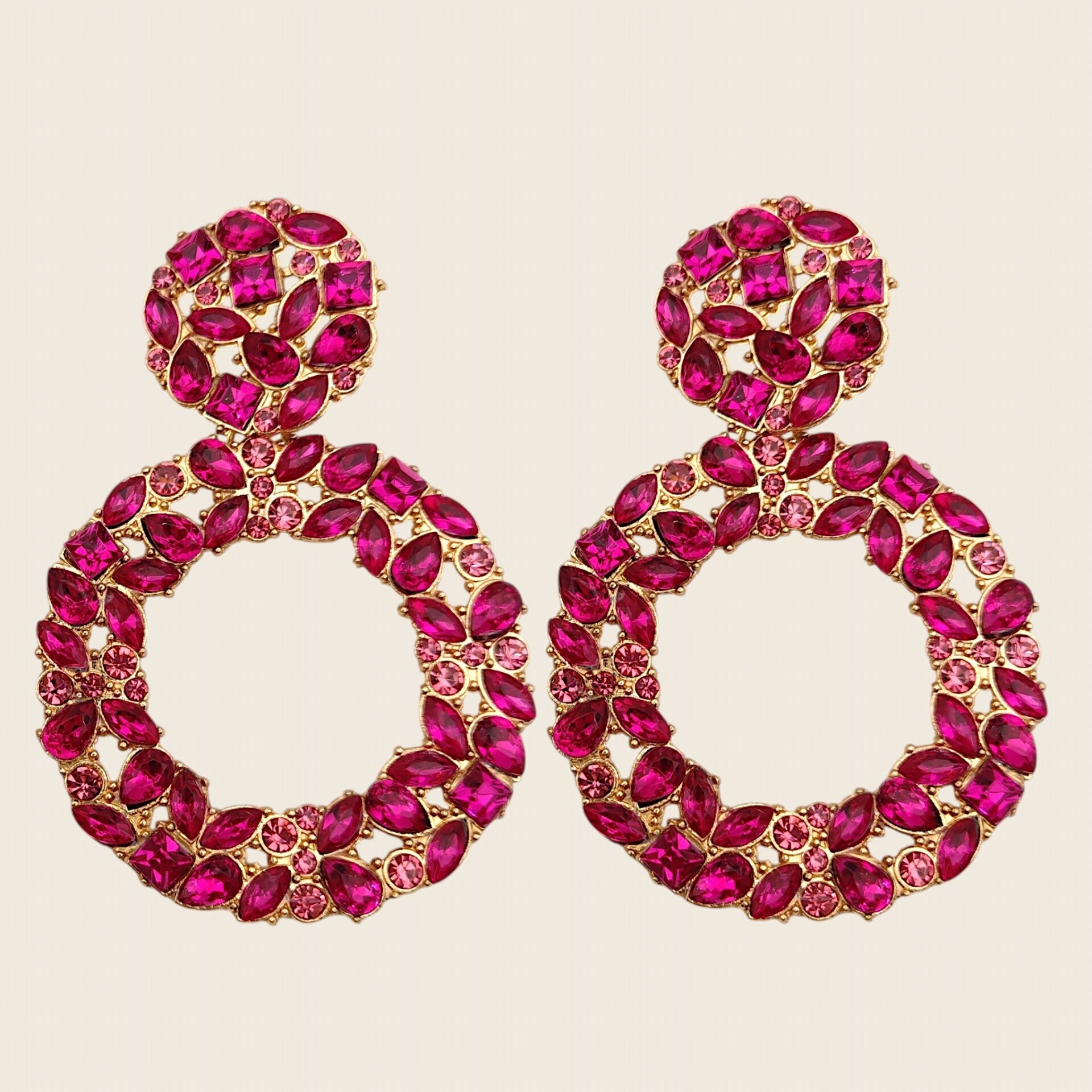 Oorbellen Circle Red Blush