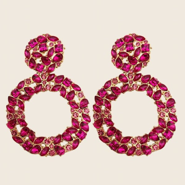 Oorbellen Circle Red Blush