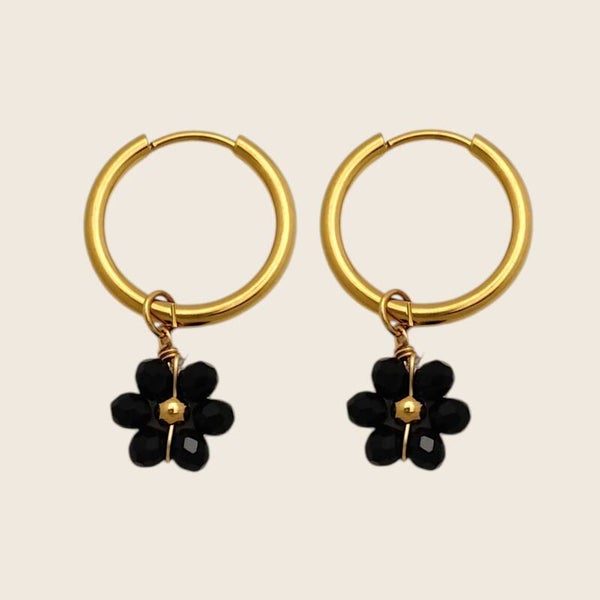 Oorbellen Daisy Zwart