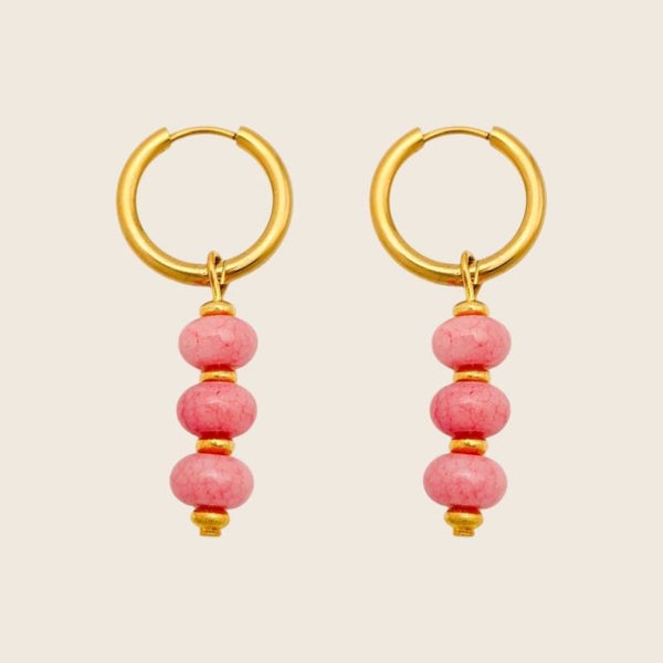 Oorbellen Pink Stuff Jade