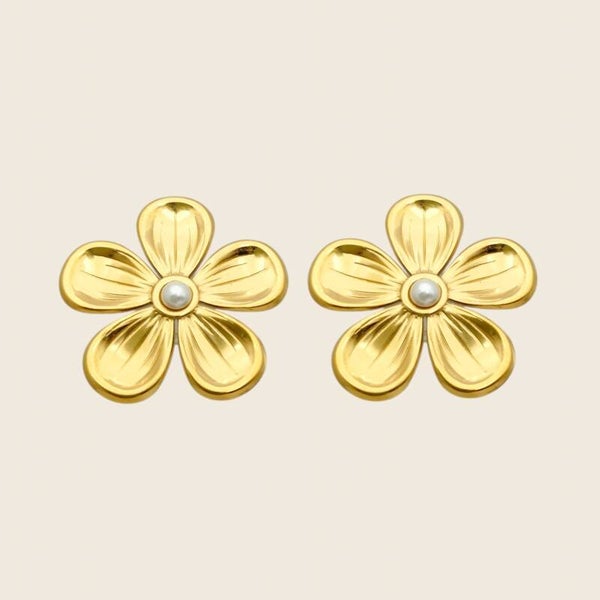 Pearl Flower Studs