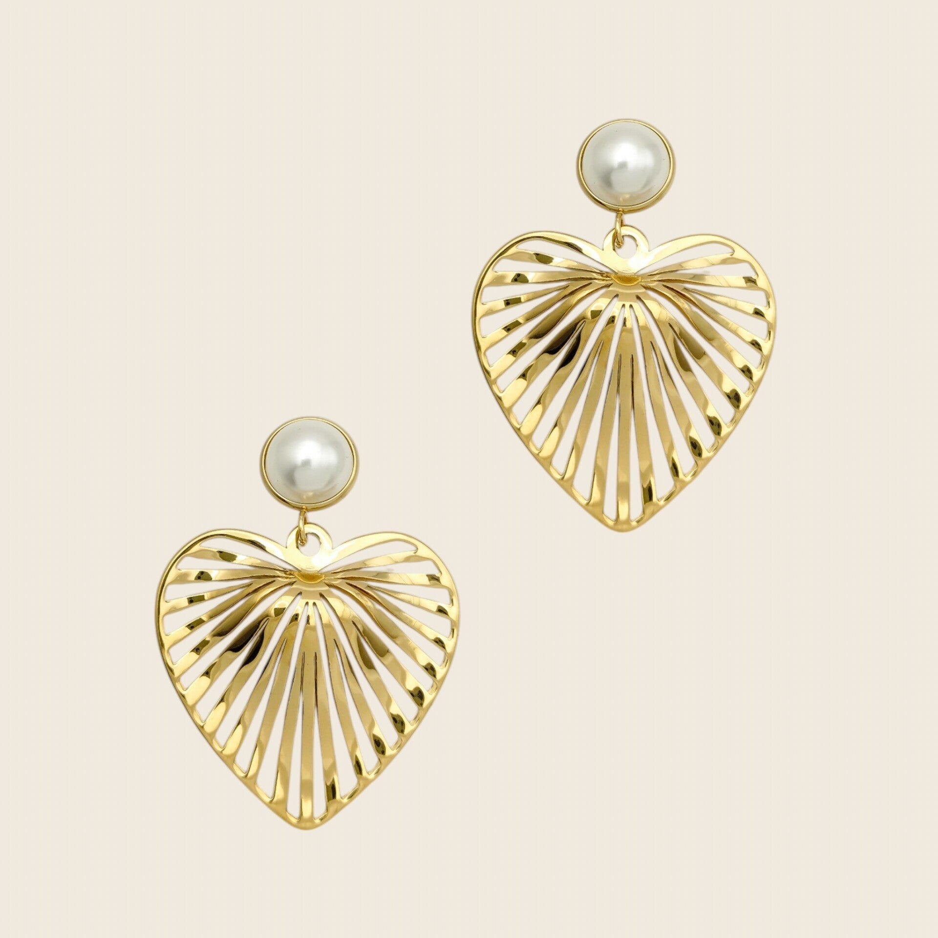 Pearl Leaf Hearts Oorbellen