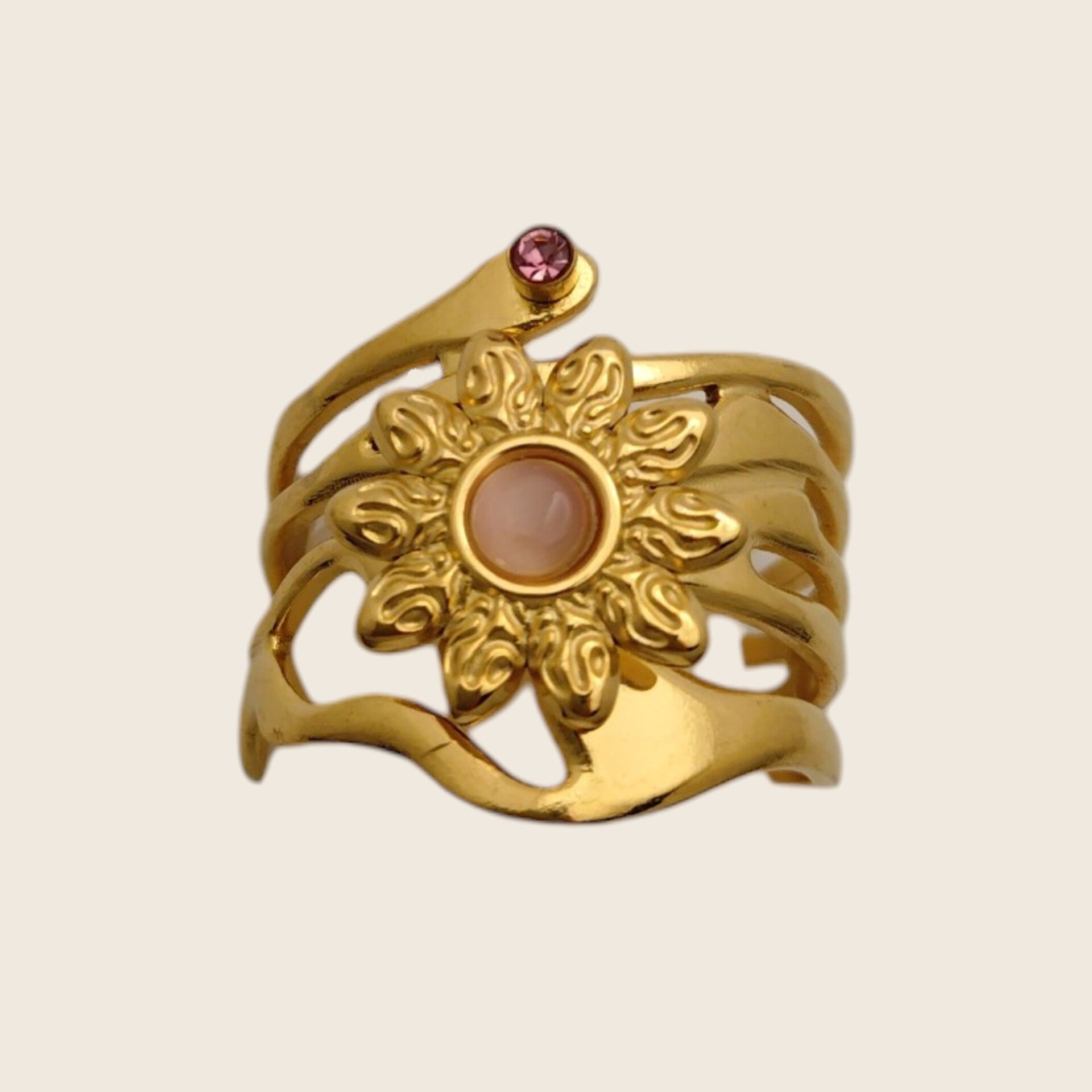 Rosé Fleur Ring