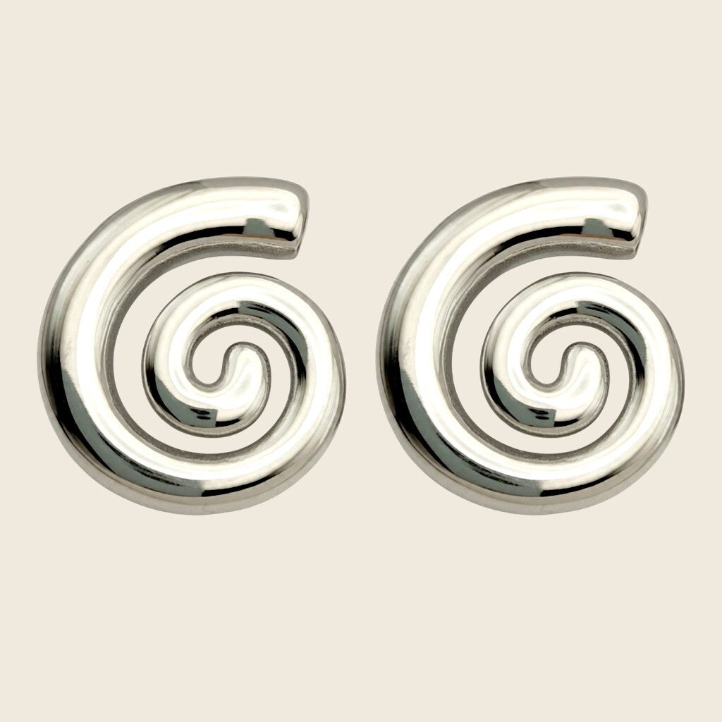 Silver Swirl Studs