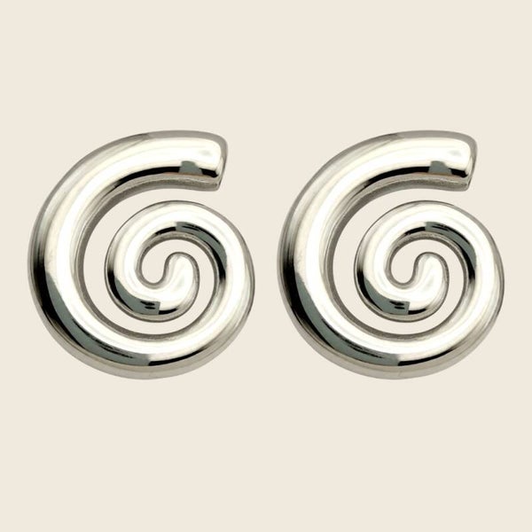 Silver Swirl Studs