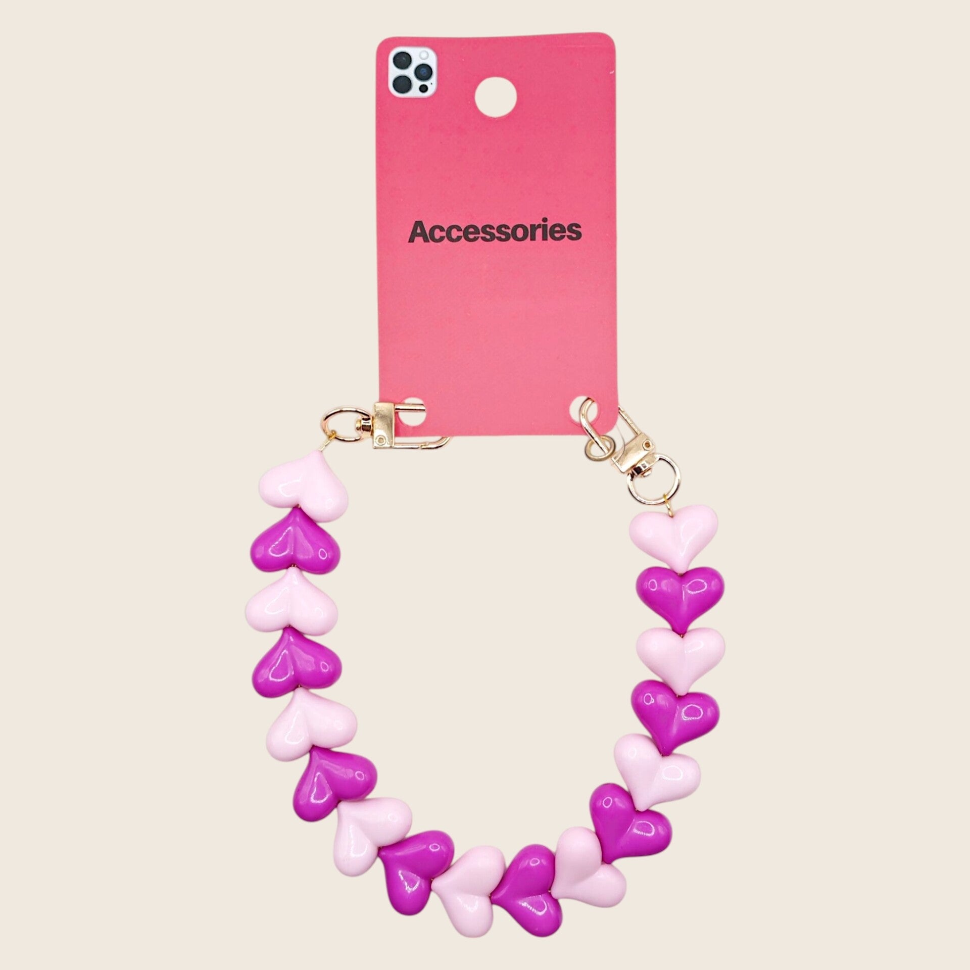 Telefoonkoord Hearts Pink/Fuchsia