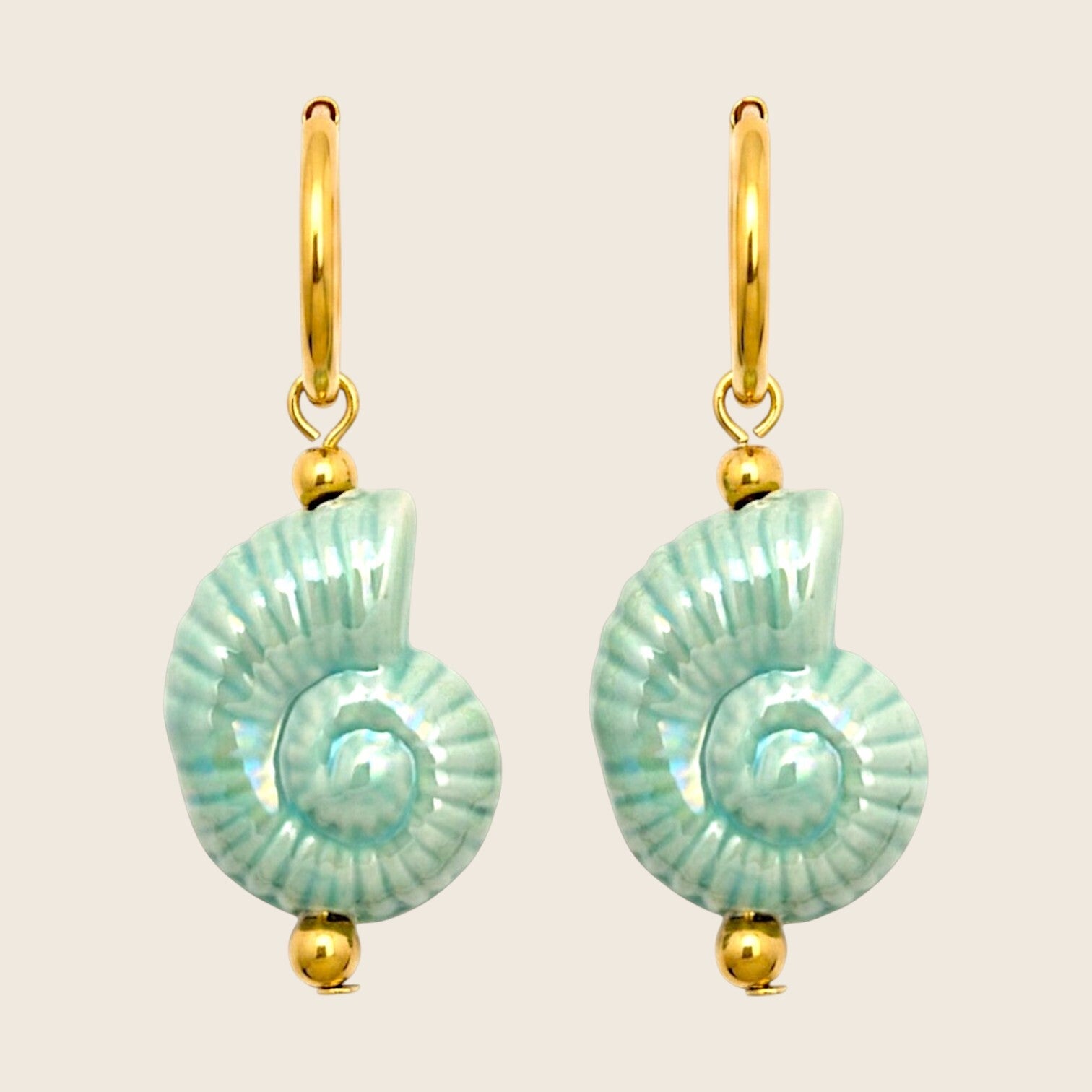 Turquoise Shell Hoops