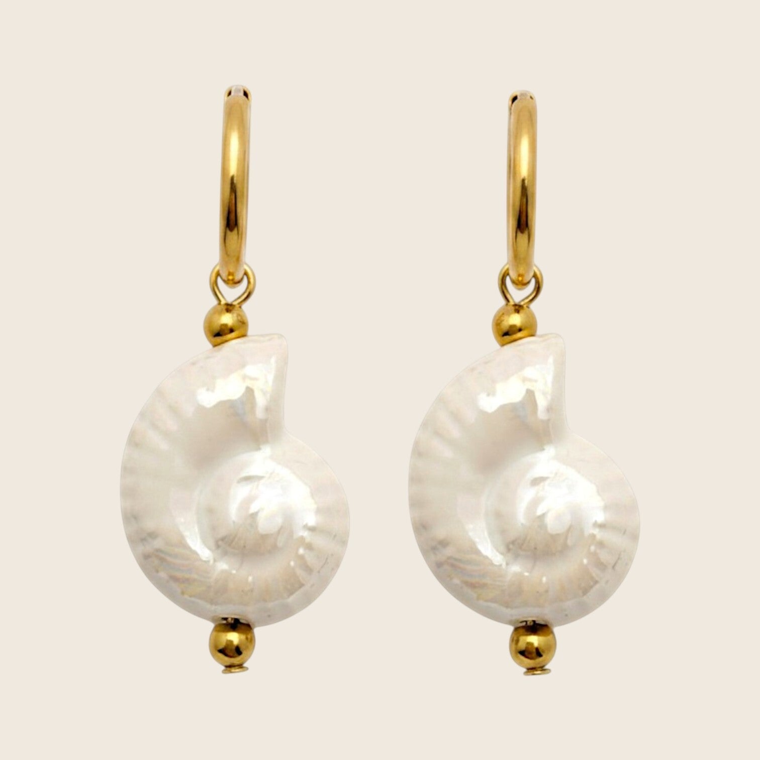 White Shell Hoops