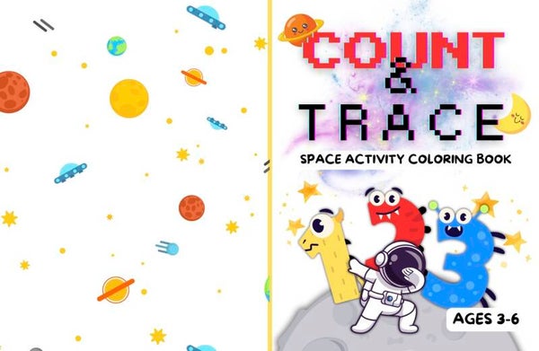 Space Count & Trace Coloring Book