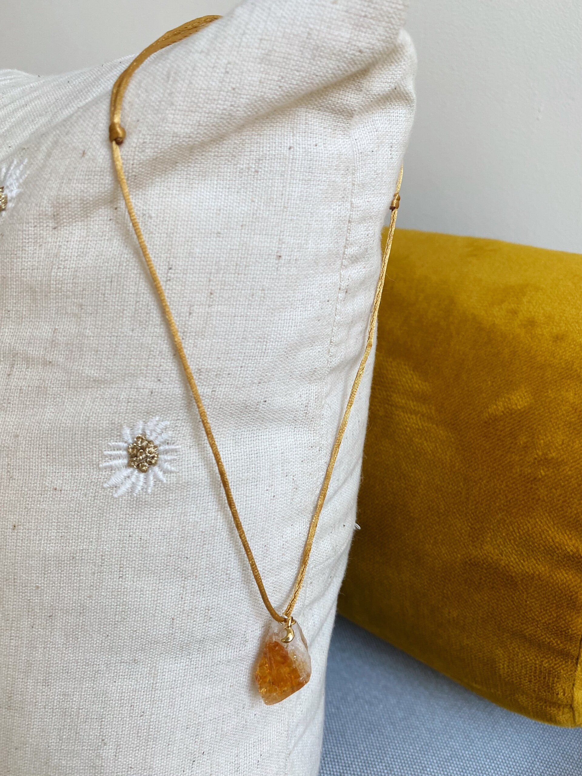 Satin Necklace Citrine