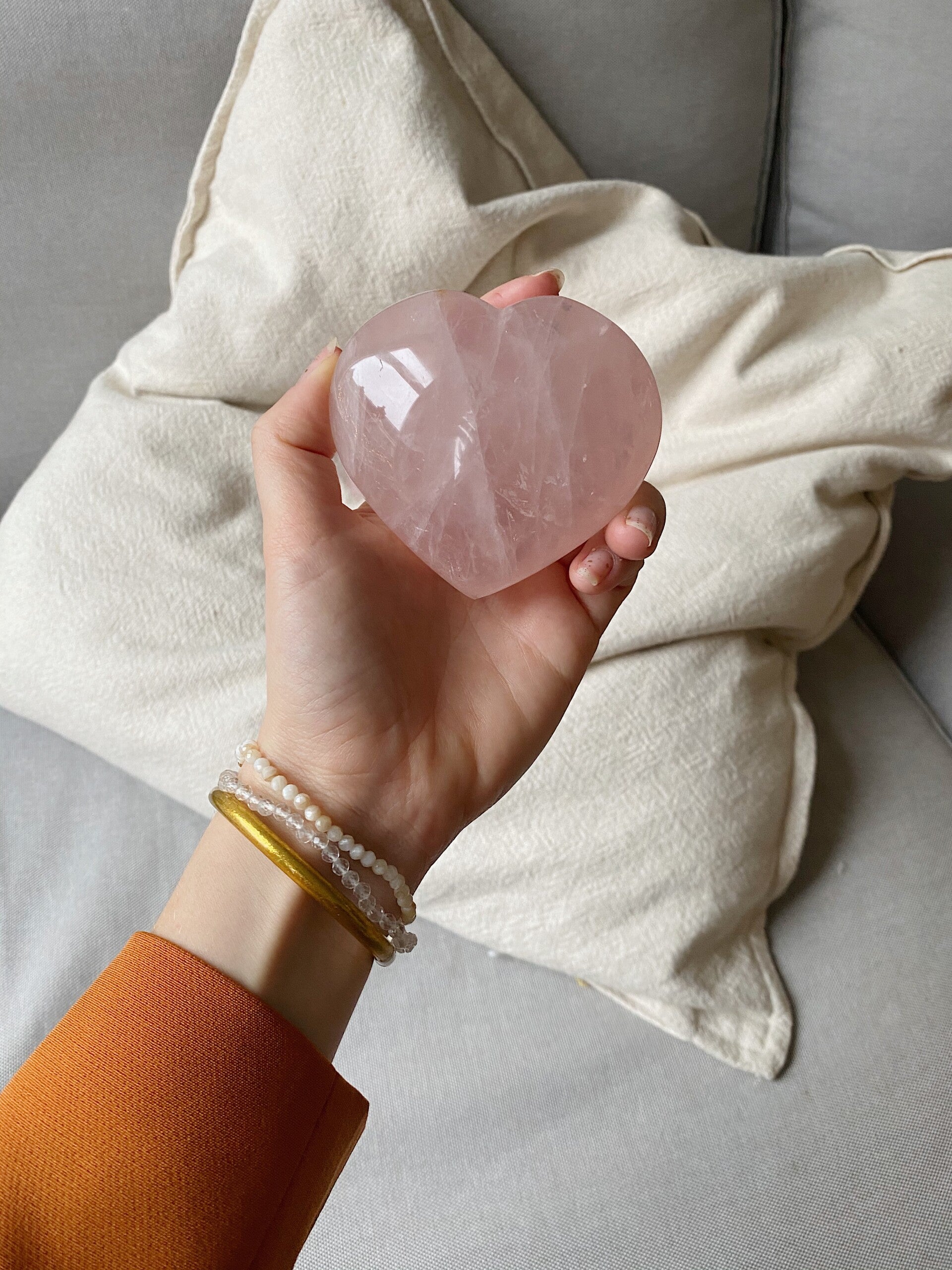 Rose Quartz Heart (XL)