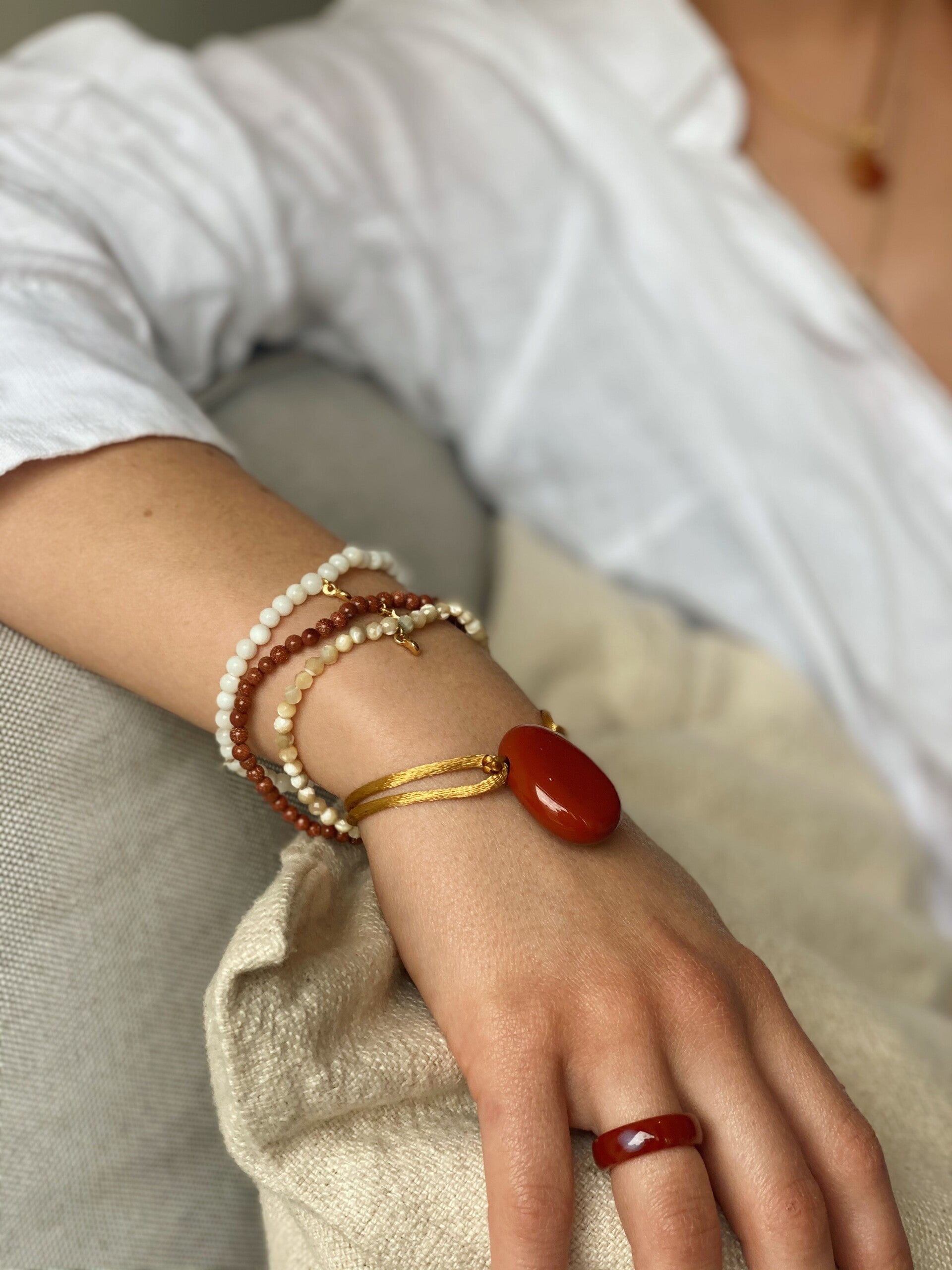 Satin Bracelet Red Jasper
