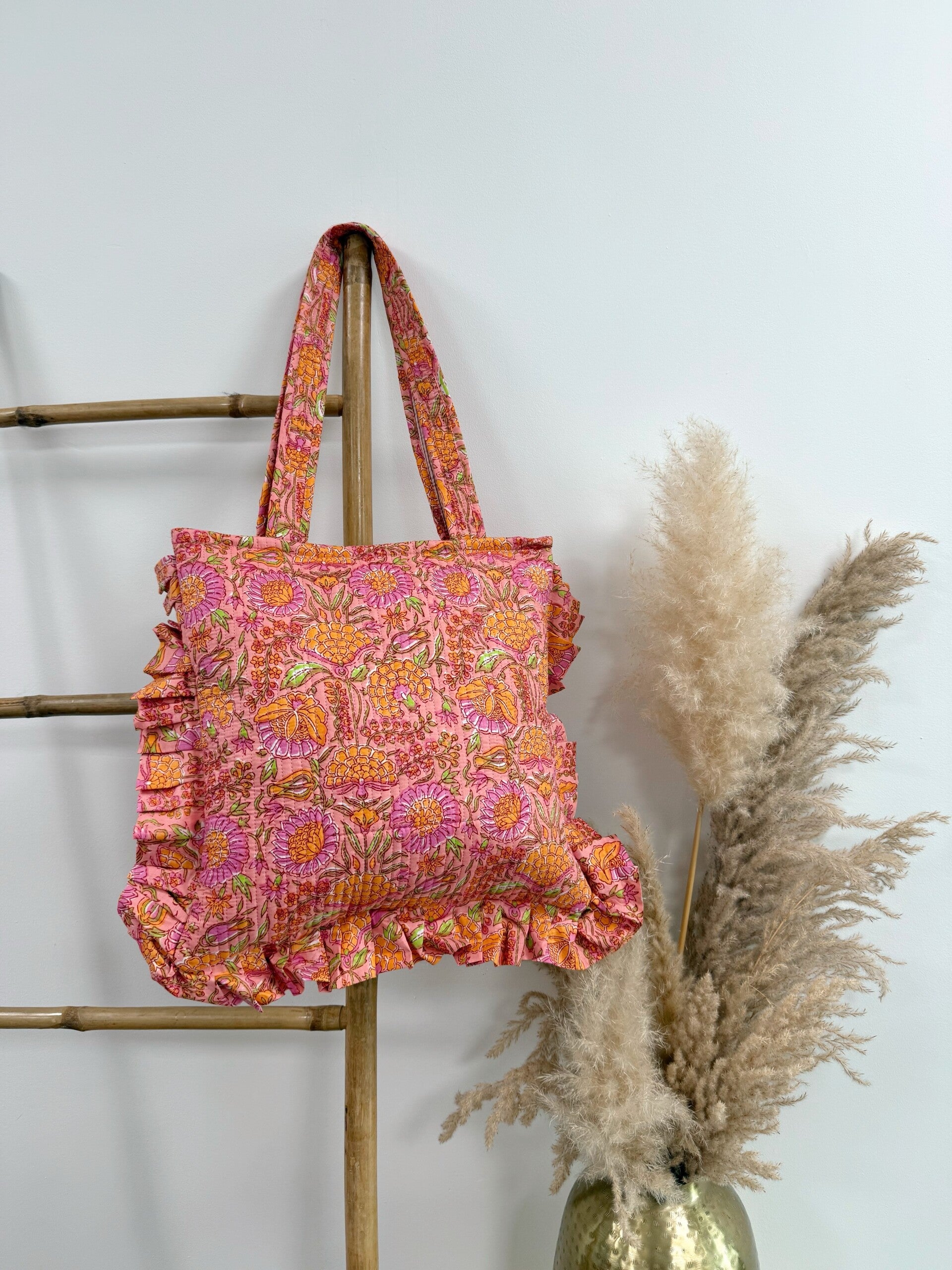 SHOPPER ZOEY - ORANJE/ROZE