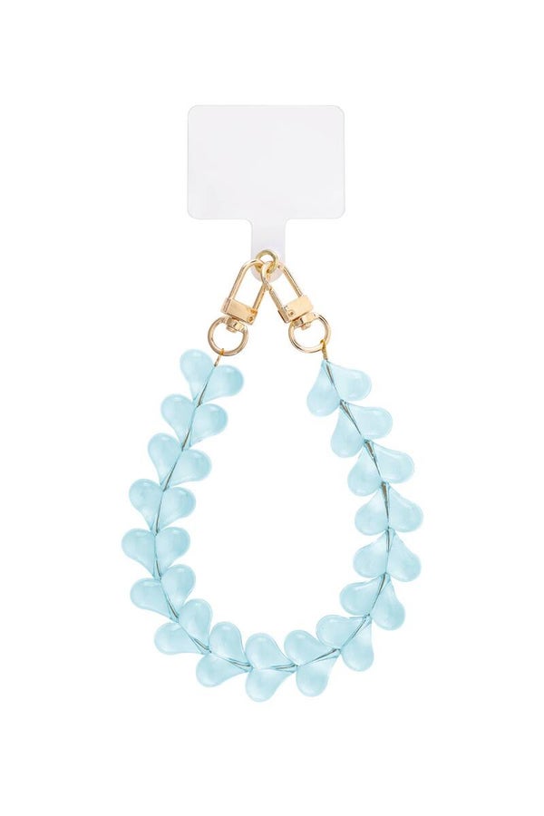 TELEFOONKOORD KORT - TRANSPARANT AQUA