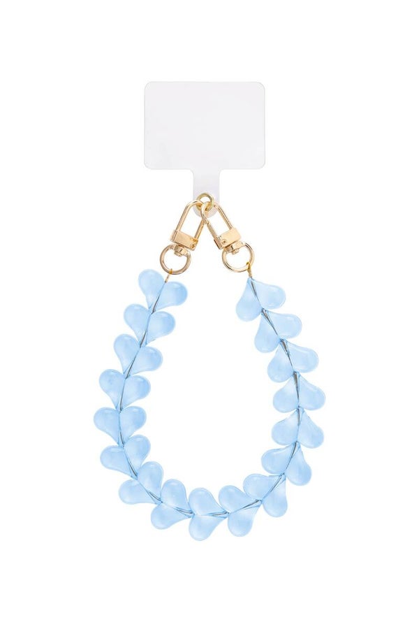 TELEFOONKOORD KORT - TRANSPARANT BLAUW