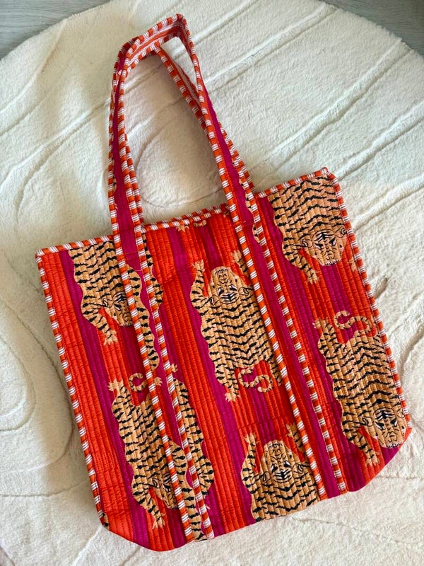 SHOPPER FIEN - ROZE/ORANJE