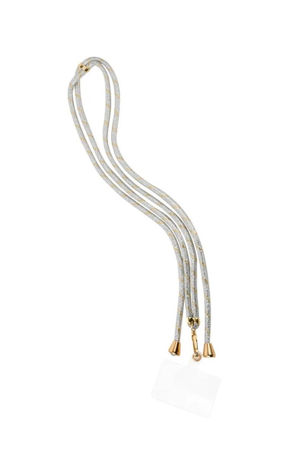 TELEFOONKOORD LANG TOUW - ZILVER