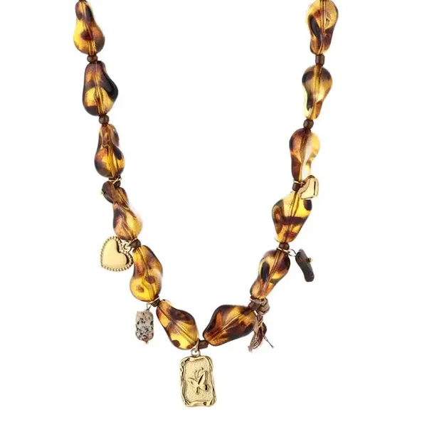 KETTING AMBER CHARMS - PANTHER