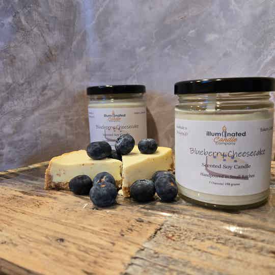 Blueberry Cheesecake Scented Soy Candle- Sweet & Delicious