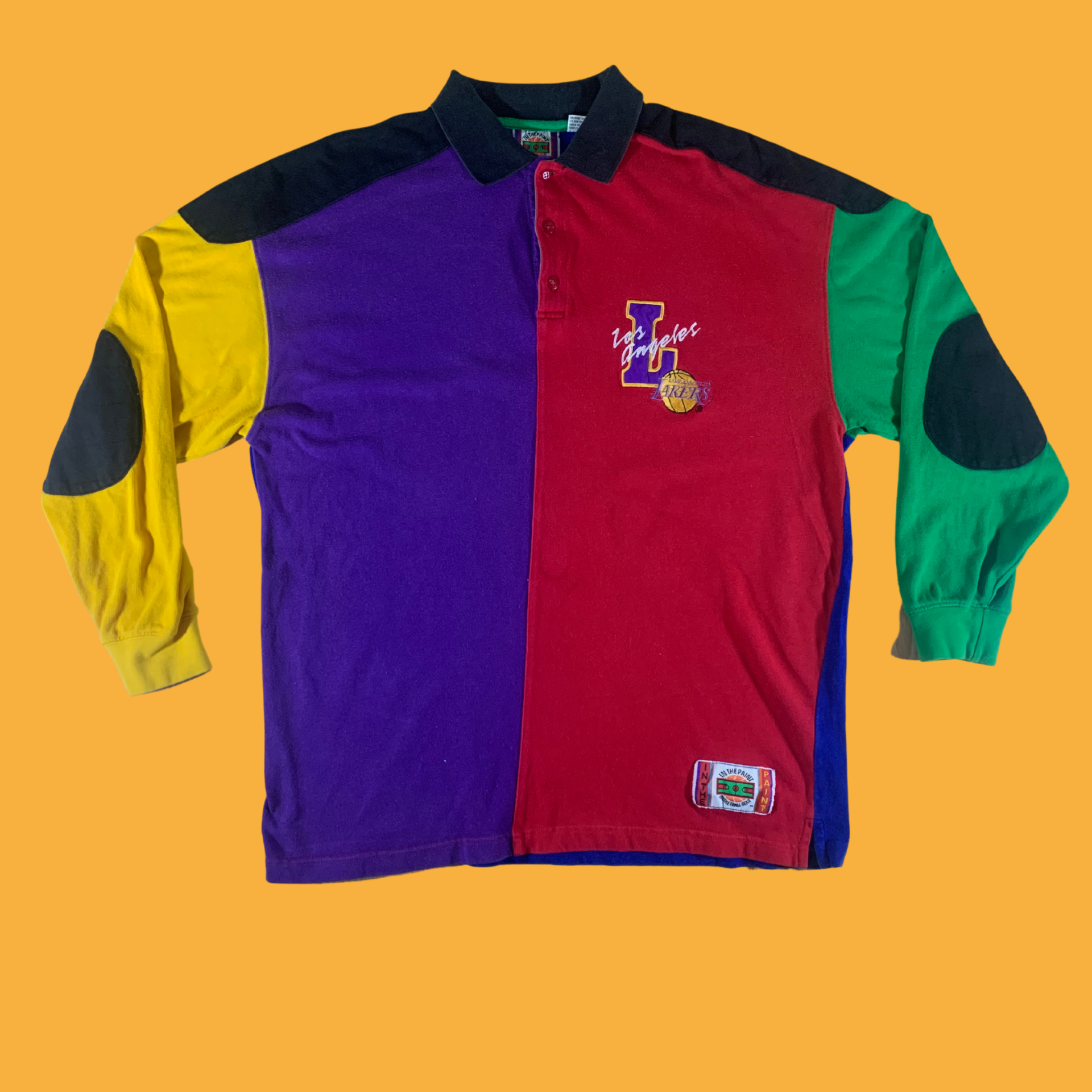 (L) Vintage Los Angeles Lakers Color Blocking Polo