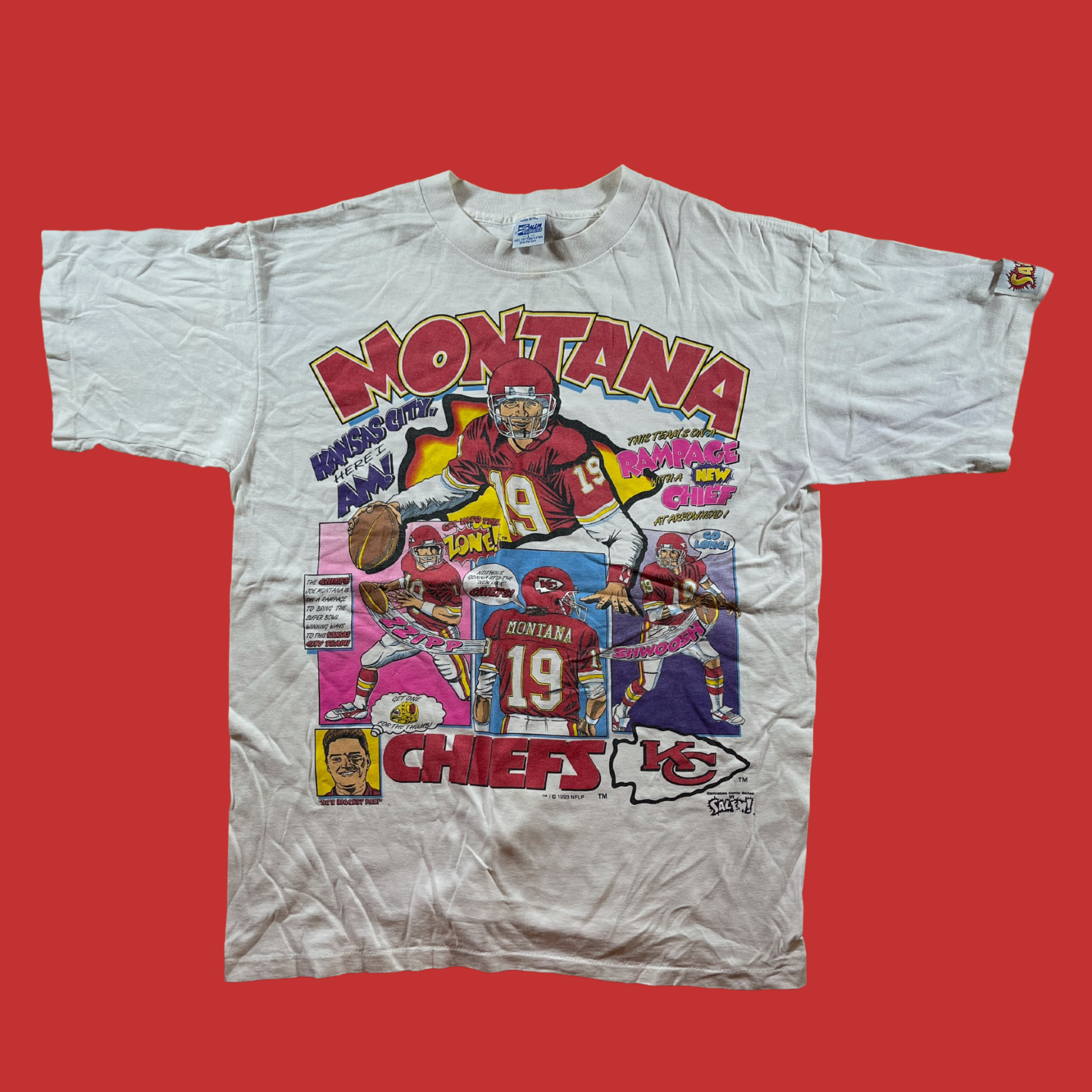 (L) Vintage Salem Joe Montana Kansas City Chiefs Shirt (1993)