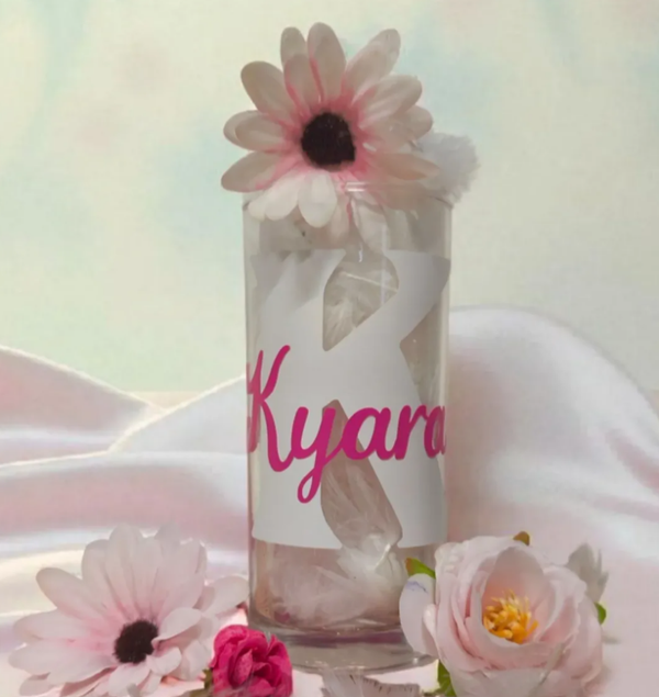 Gepersonaliseerd glas met naam – Blossom Editie