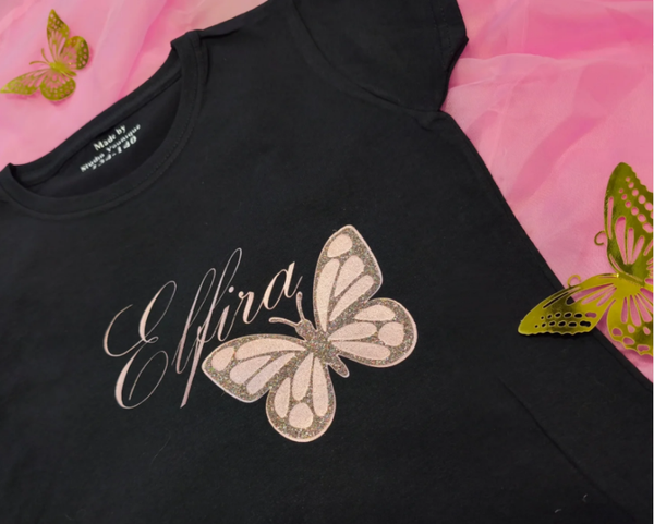 Gepersonaliseerd T-shirt – Vlinderdesign