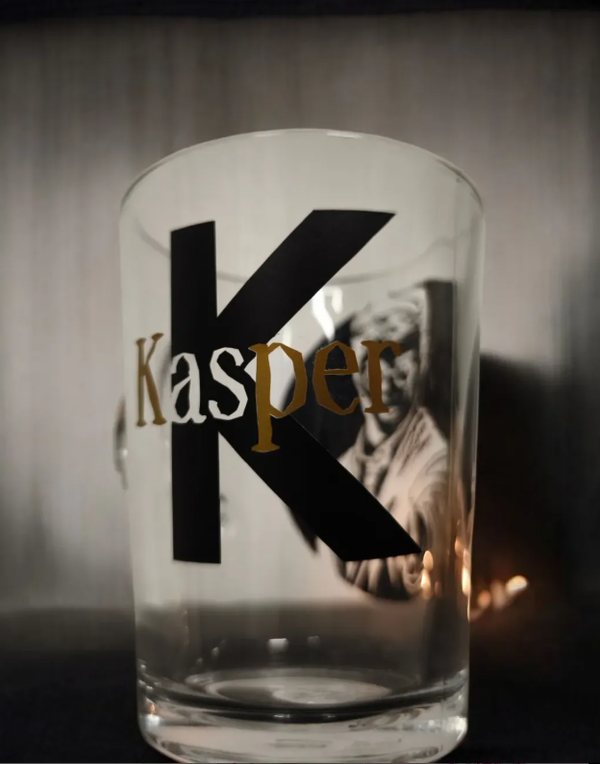 Gepersonaliseerd glas met initial & naam