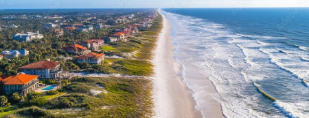 Aerial view of Ponte Vedra Beach, Florida, along the Atlantic coastline