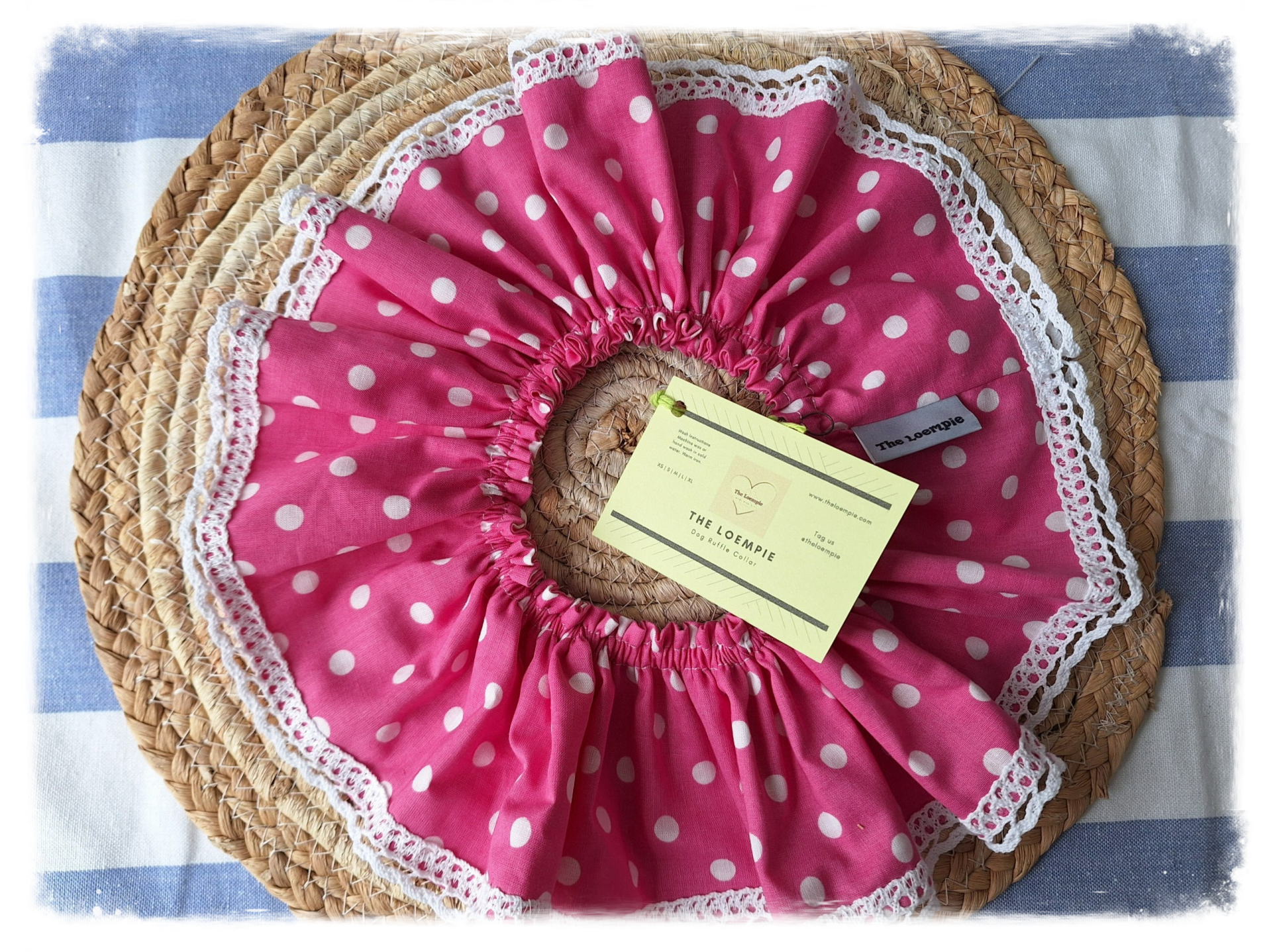 The Pink and White Polkadot Ruffle Collar
