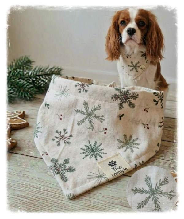 Snowflakes Christmas Dog Bandana