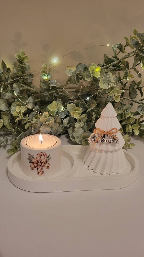 Socle Blanc et Sapin Design