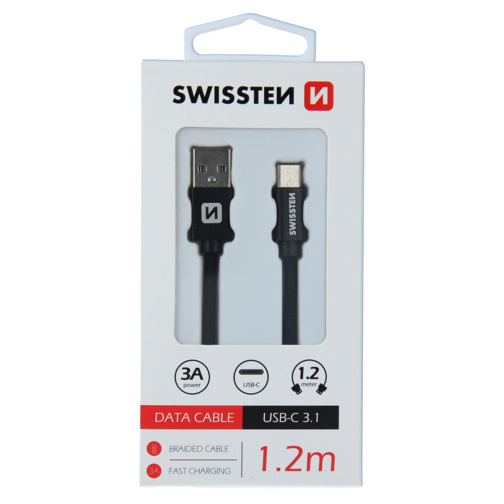 Swissten tissu Type-C USB Cable 1.20M