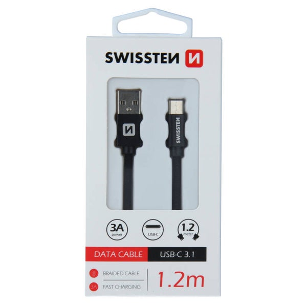 Swissten tissu Type-C USB Cable 1.20M