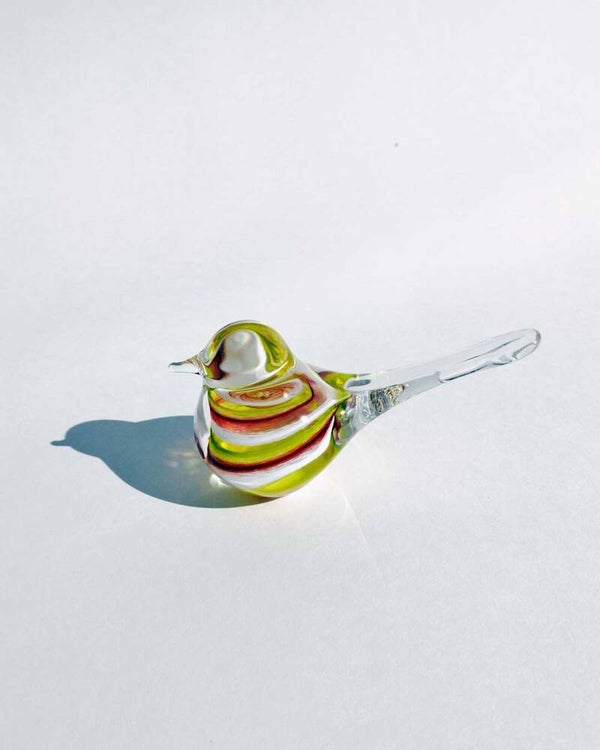 Vogeltje, rood, wit, lime