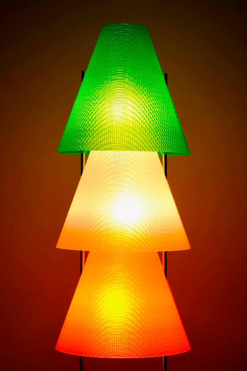paternosterkap conischPLA, groen, geel, oranje