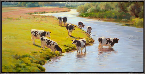 Geke Steenmetz - Jong vee bij de rivier