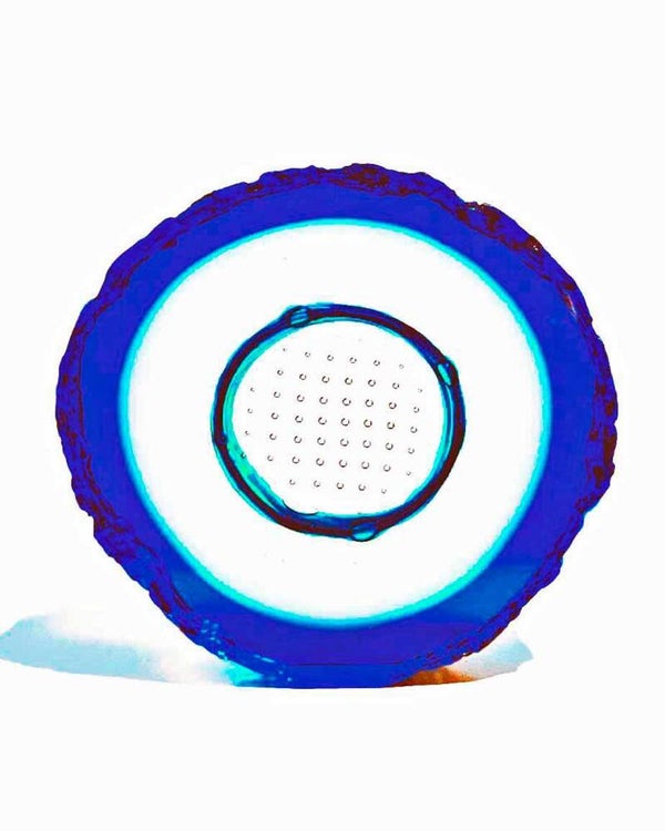 Kristalglasobject, blauwe ring - Pavel Havelka