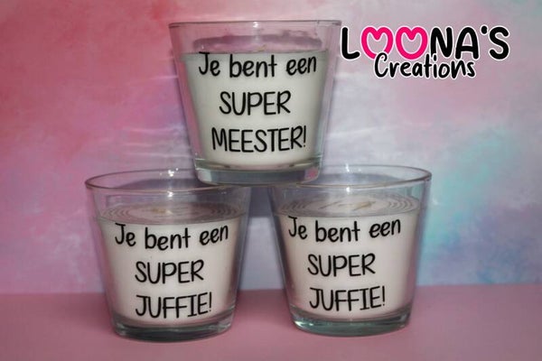 Kaars - Je bent een super juffie / meester