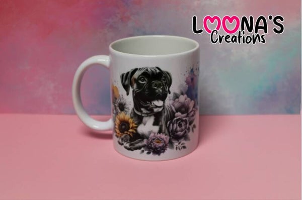 Mok - Boxer met bloemen