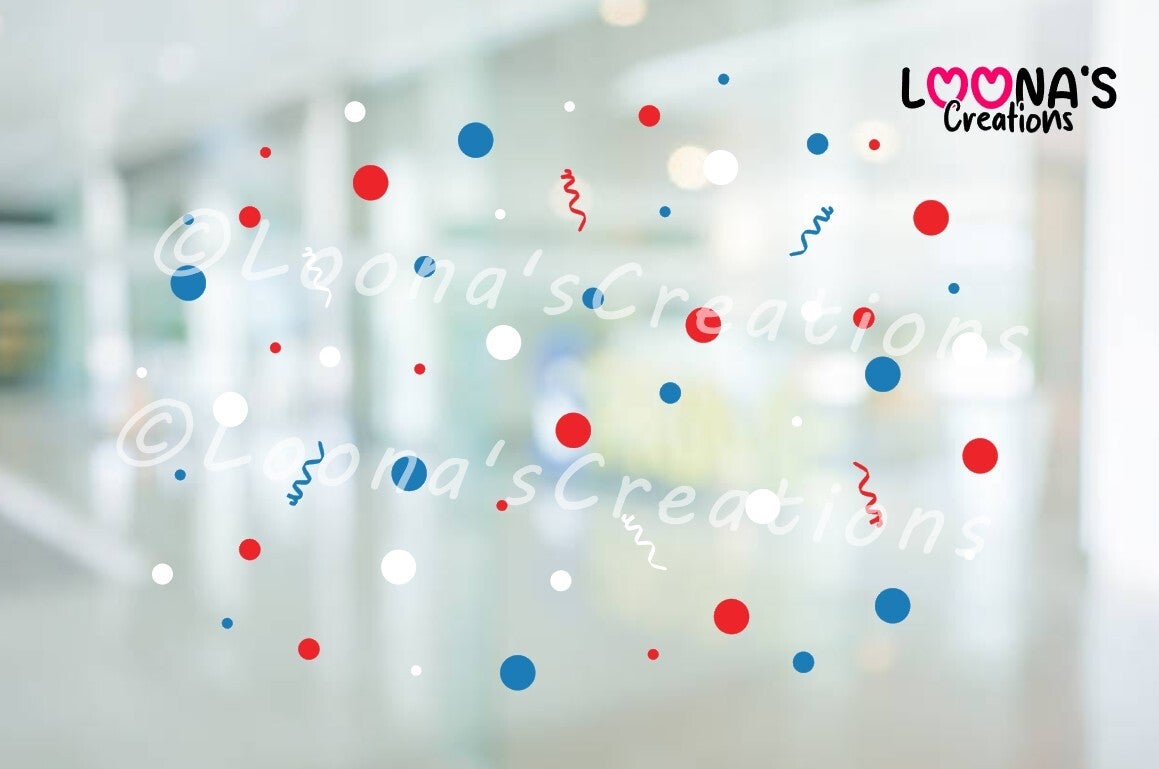 Raamconfetti - Rood / Wit / Blauw